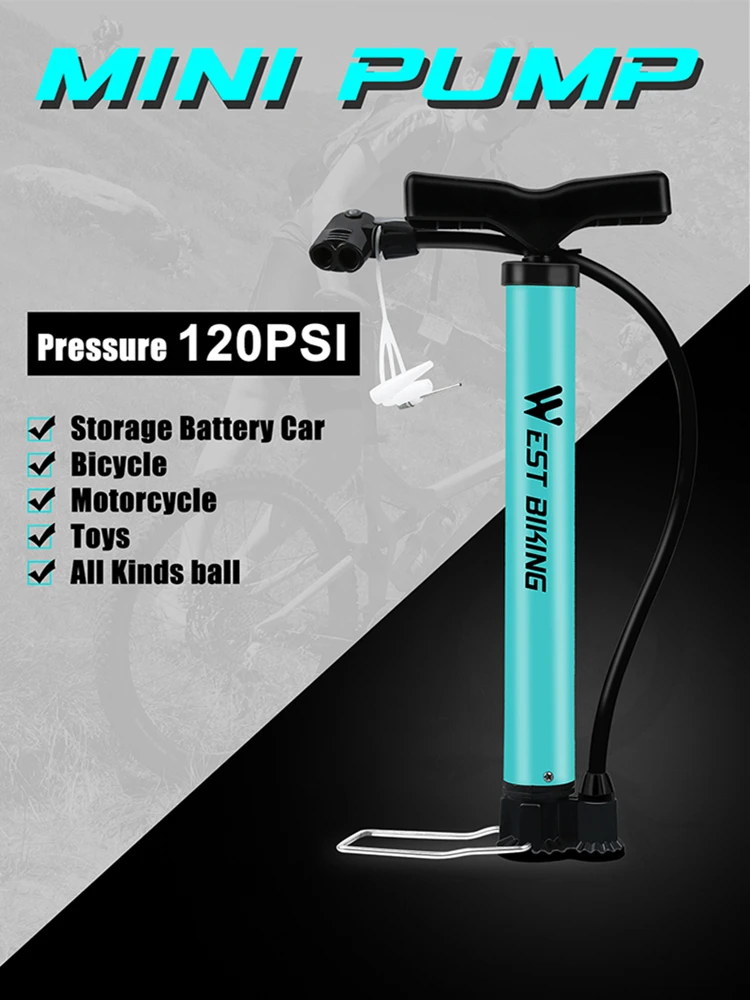 AliExpress West Biking WEST BIKING Motorcycle Air Pump 120/140PSI High Pressure Cycling Air Inflator Portable Bicycle Hand Pump Motorbike Accessories