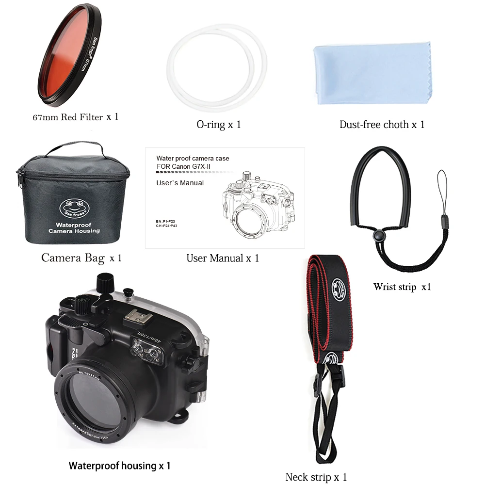 40m 130ft Waterproof Box Underwater Housing Camera Diving Case for