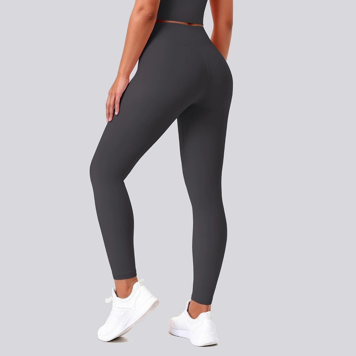 Hochtaillierte, schnelltrocknende Yoga-Hose für Damen, Fitness-, Lauf-, Rad- und Workout-Leggings, einfarbige, formgebende Sport-Hose – Detail 22