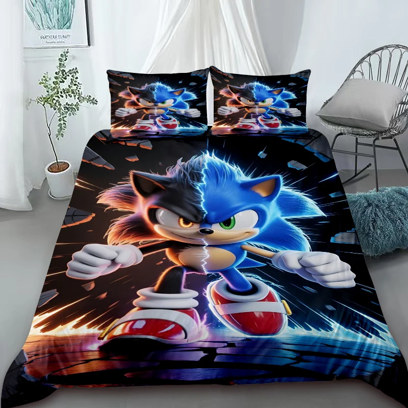 Duvet Cover Sonic Duvet Cover for Kids – Anime Bedding Set, Duvet Cover, Pillowcases – Bedroom Decor for Children and Teens - view 2