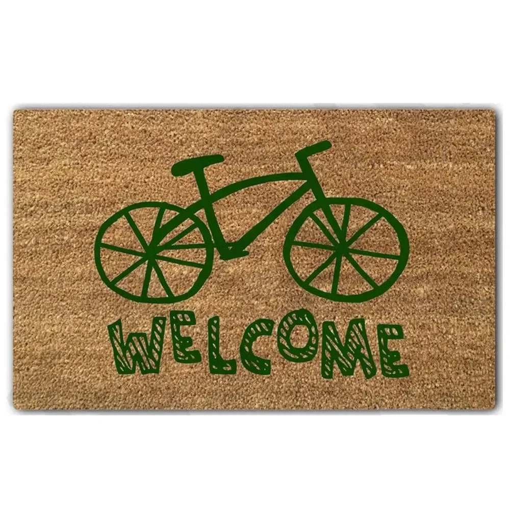 kitchen floor mats non slip Bicycle Welcome design doormat for entrance door Funny Front indoor rug mat non slip