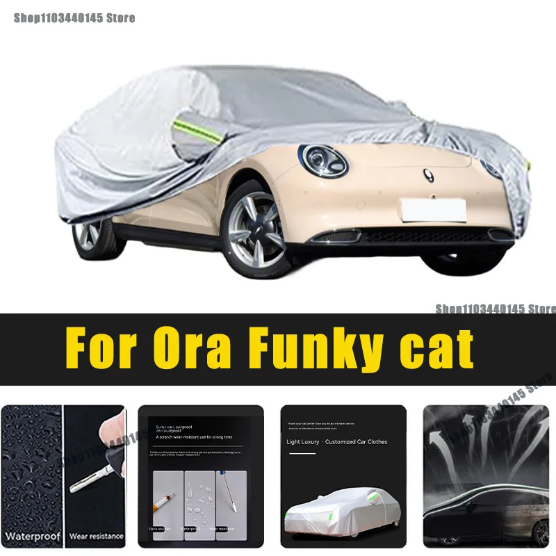 

Full Car Covers Outdoor Sun UV Protection Dust Rain Snow Oxford cover Protective For Ora Funky cat Accessories car umbrella