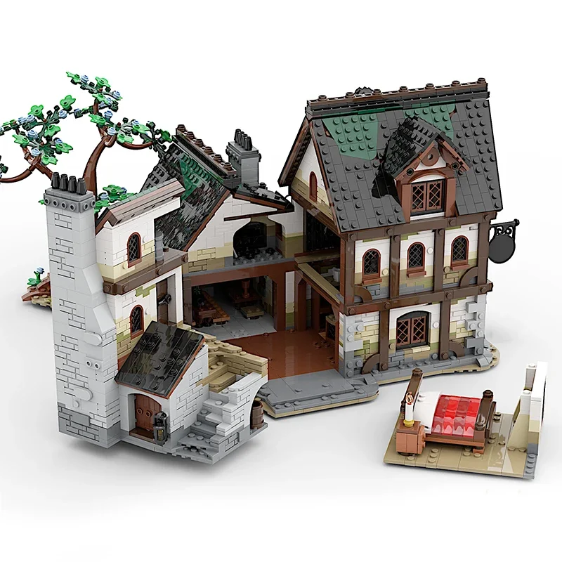 Medieval Castle Model Moc Building Bricks Medieval Taverns Technology Modular Blocks Gifts Christmas Toys DIY Sets Assembly