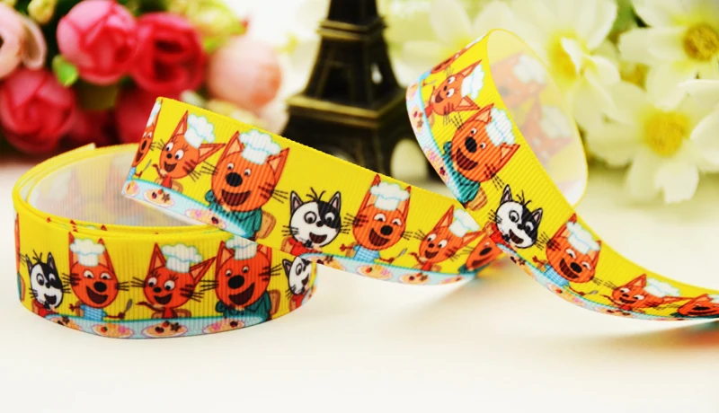 22mm 25mm 38mm 75mm kid-e-cats cartoon printed Grosgrain Ribbon party decoration 10 Yards X-03603