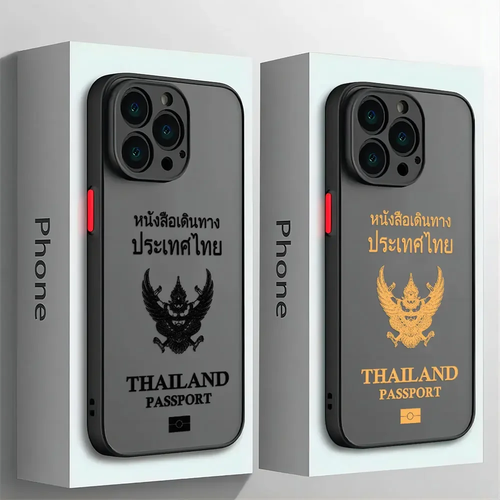 Thailand Passport Phone Case For iPhone 16 15 14 13 12 11 Mini Pro Max X XR XSMax 7 8 6 6s Plus Matte Clear Back Cover