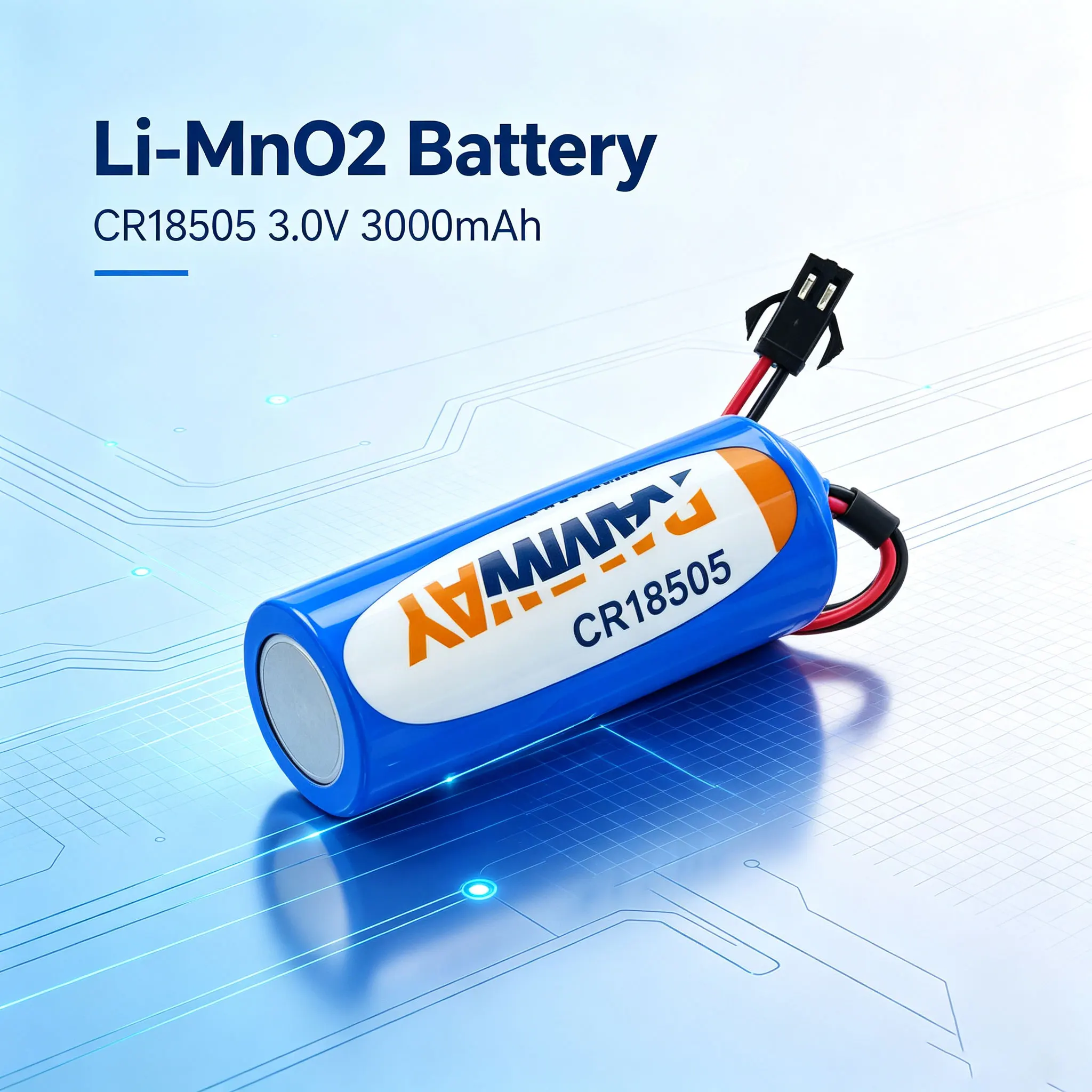 RAMWAY CR18505 3V Li-MnO2 Battery、 Photoelectric smoke alarm, detector, infrared sensor, detector, intelligent gas meter
