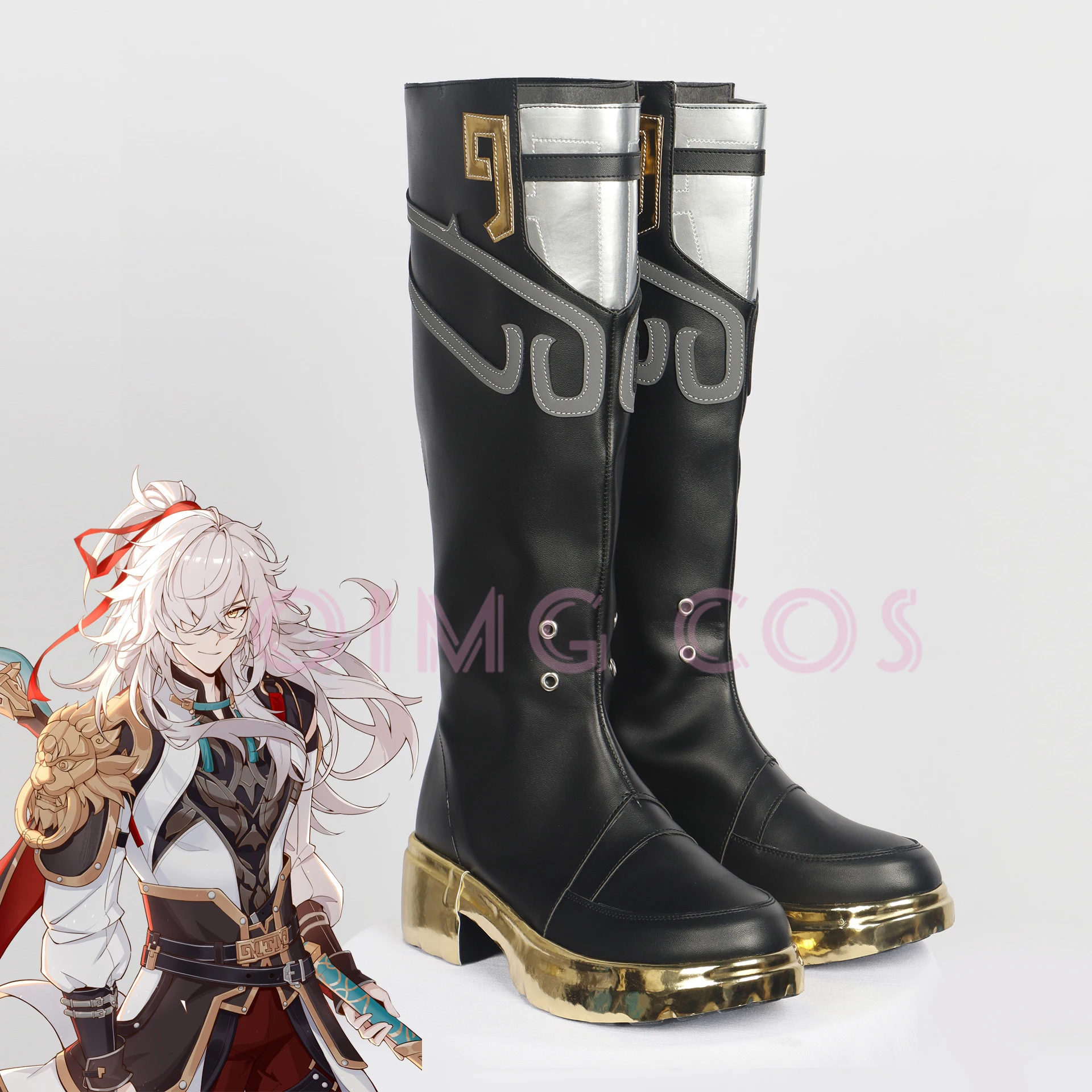 Honkai Star Rail Jing Yuan Cosplay Shoes Anime Chinese Style Halloween for men Game