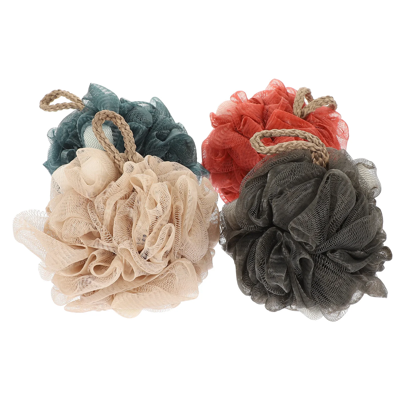 

4Pcs Bath Shower Loofah Sponge Wear-Resistant Mesh Body Wash Scrubber for Relaxing Bathing Convenient Cleaning Supplies Use