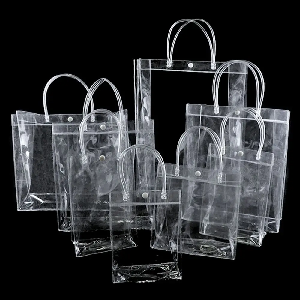The New Transparent PVC Handbag Large Capacity Plastic Candy Bag Multi-purpose Gift Jelly Bag Daily Matching