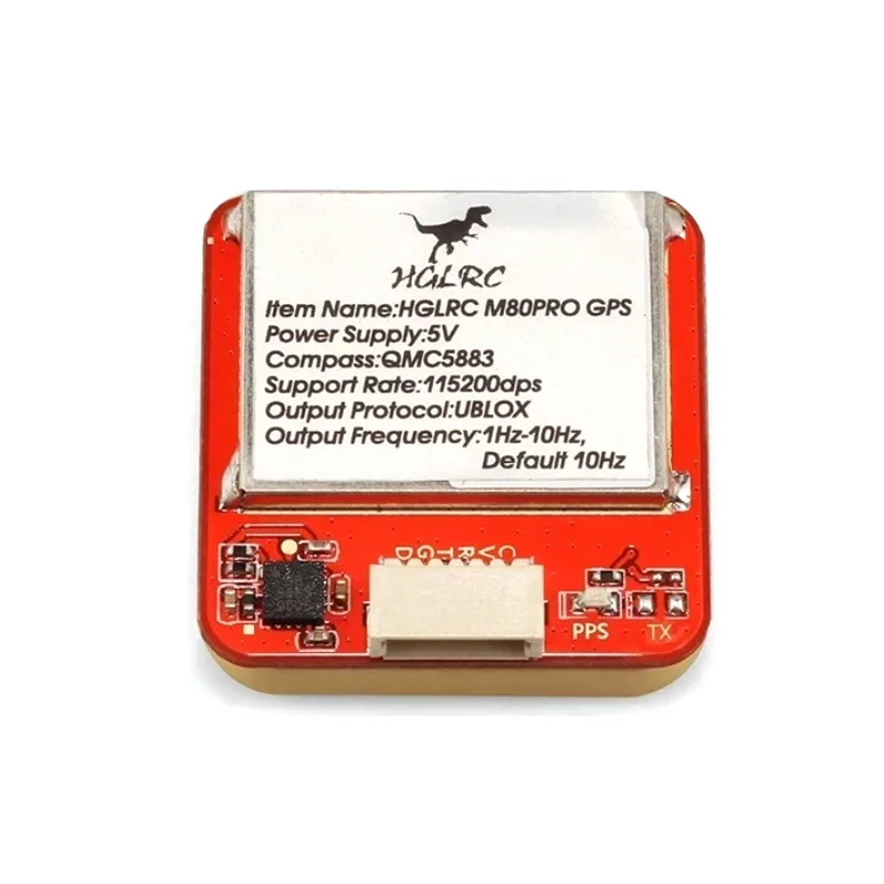 HGLRC M80 PRO GLONASS GALILEO QZSS SBAS BDS GPS Module QMC5883 Compass Gain Antenna for RC Airplane FPV Long Range Drones