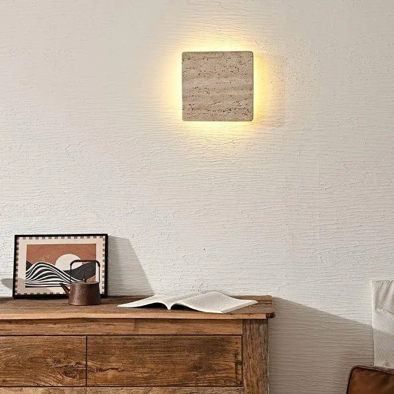 جديد الحليب النفط الرياح الطبيعية الأصفر الكهف حجر الجدار مصباح تستخدم الإقامة المنزلية رأس السرير حائط الخلفية الدرج الممر مربع #2