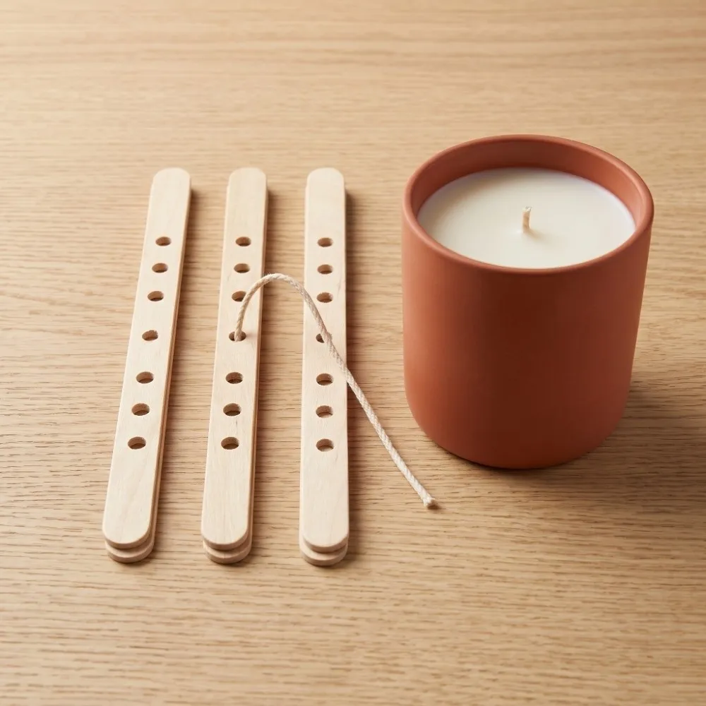 50PCS Supplies Wooden Candle Wick Holder Reusable Durable Wick Centering Device Small Wick Holder Wax Crafting Material