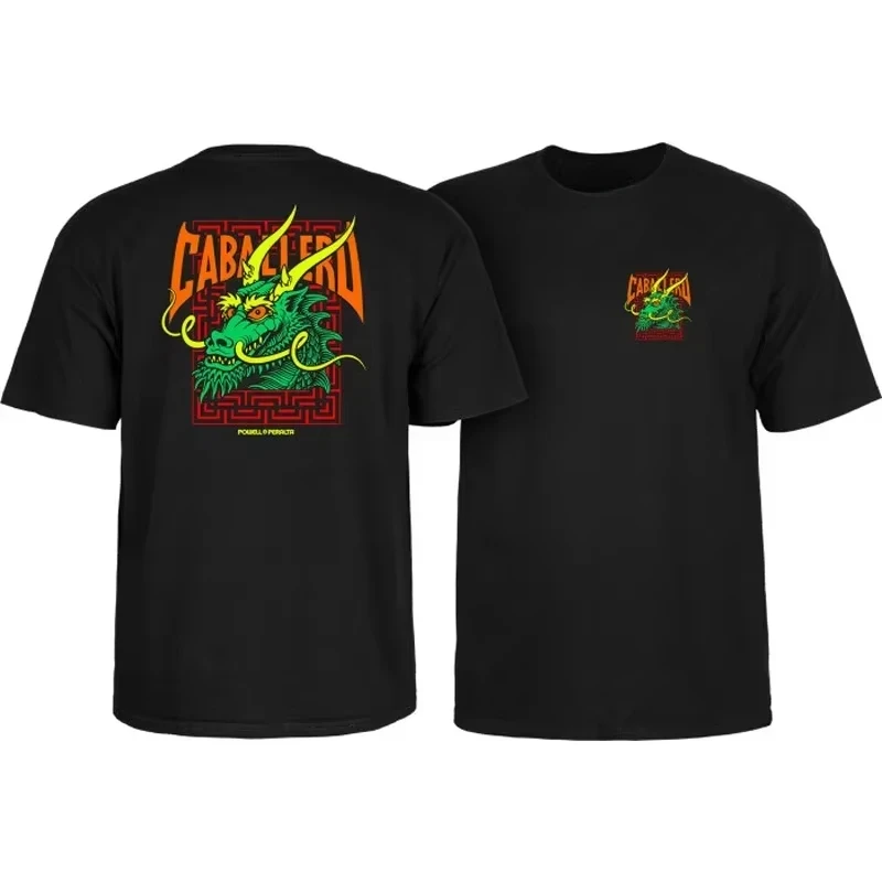 

Steve Caballero Dragon Gym Pattern Printed Graphic T-shirt Men's and Women's Short Sleeve T-shirt Men's Clothing Streetwear