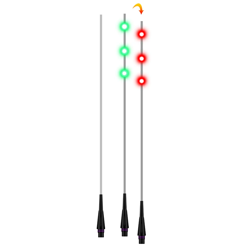Sensor de gravedad transparente, cola de fibra de vidrio + 1 tubo + 1 ganchos para bolsa + 1 soporte para asiento de boya, luz LED luminosa,