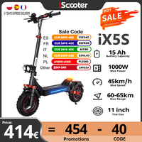 iScooter iX5S Electric Scooter 1000W EScooter 48V 15Ah 25km/h Speed Range 60-65km Powerful 11Inch Foldable Electric Kick Scooter