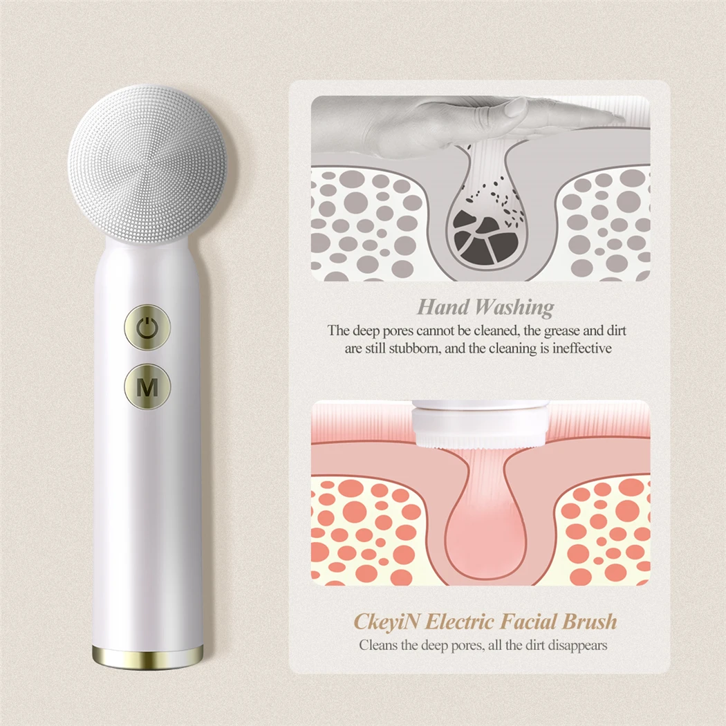 CkeyiN 6 In 1 massaggiatori elettrici per il viso spazzola detergente detergente per pori rotante strumento per la rimozione dei punti neri strumento per la rimozione del trucco cura della pelle del viso