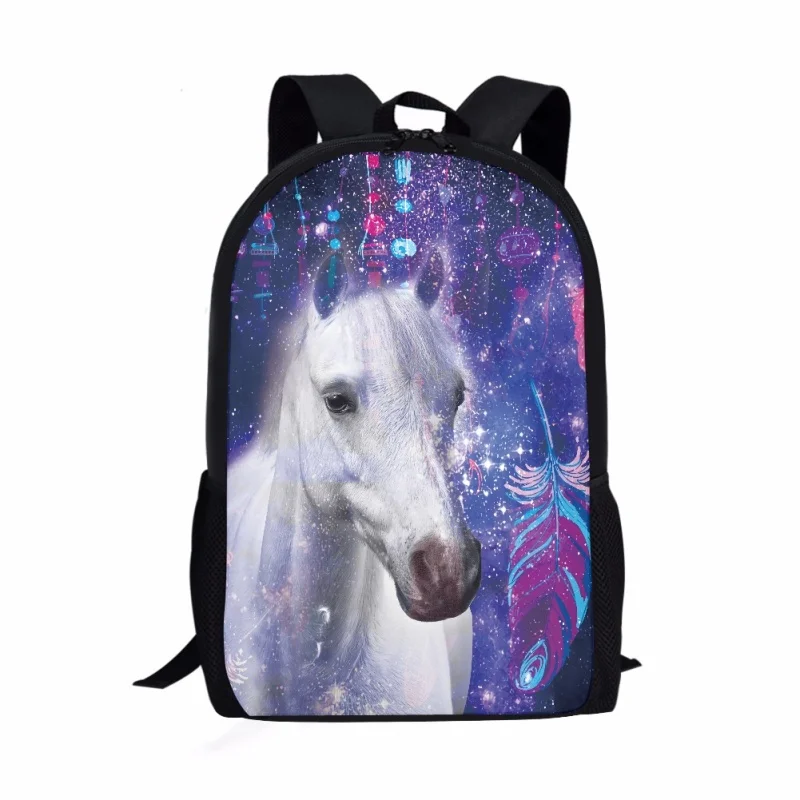 Cool Horse Pattern Print Student School Bag, Space Backpack, PleBag, Travel Bag for Children, Boys and Girls and Teenager, Women and Men