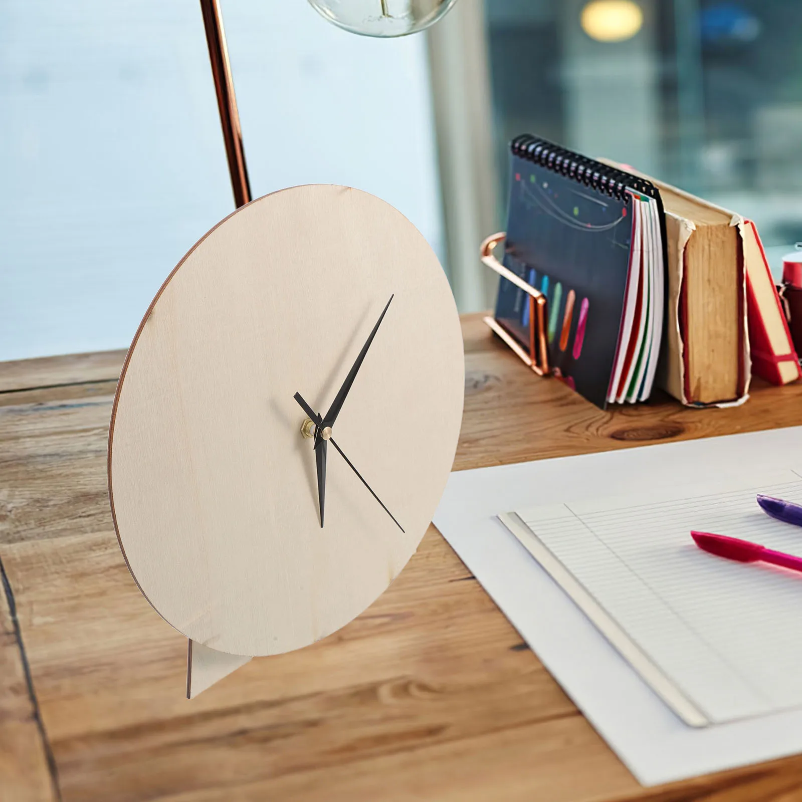 

Blank Round Clock Face for Kids Fluid Graffiti Painting Wood Wall Clock Educational Creative Activity Handmade