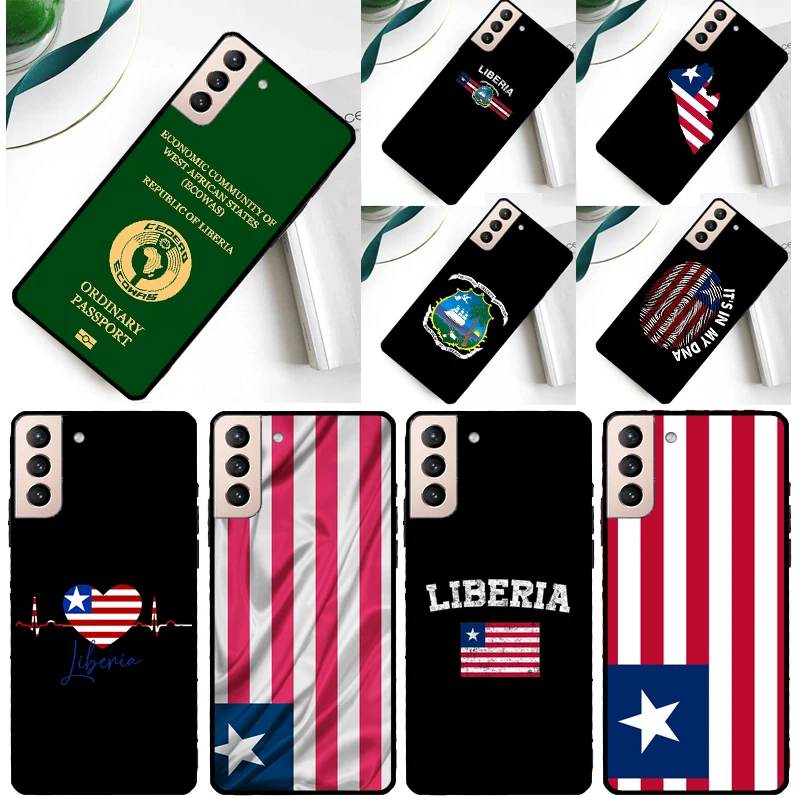 Liberia Flag Phone Case For Samsung Galaxy S25 Ultra S9 S10 S20 FE S21 S22 S23 S24 Plus S24 Ultra Cover