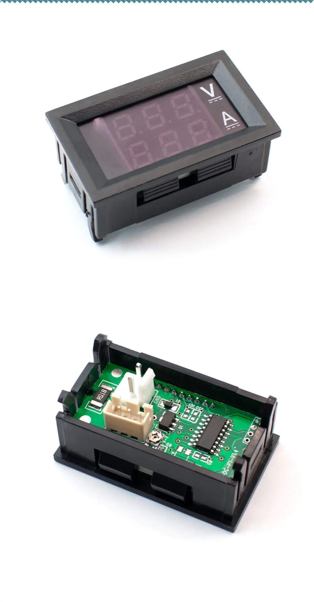 2 Pcs Voltmetre Numérique Ampèremètre DC 0-100V 10A - Affichage LED 2en1 Pour 12V 24V