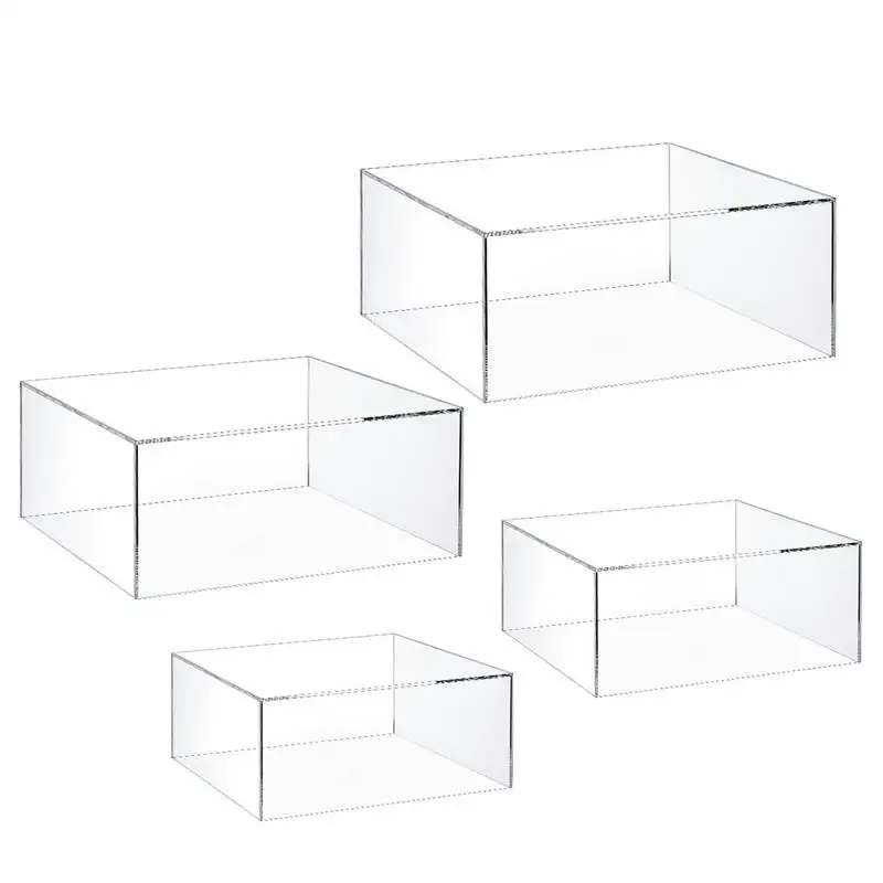 

Acrylic Cube Boxes Stackable Transparent Organizer Portable Display Risers Stable Clear Display Shelf Cube For Home Apartments