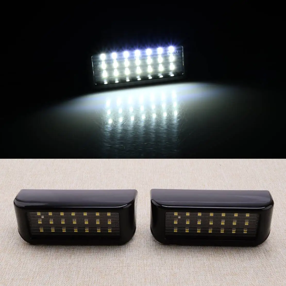 1 Pair License Number Plate LED Light Lamp Fit for Toyota Proace Fiat Scudo Peugeot Expert Citroen Opel 12V-24V 6000K 6340G7