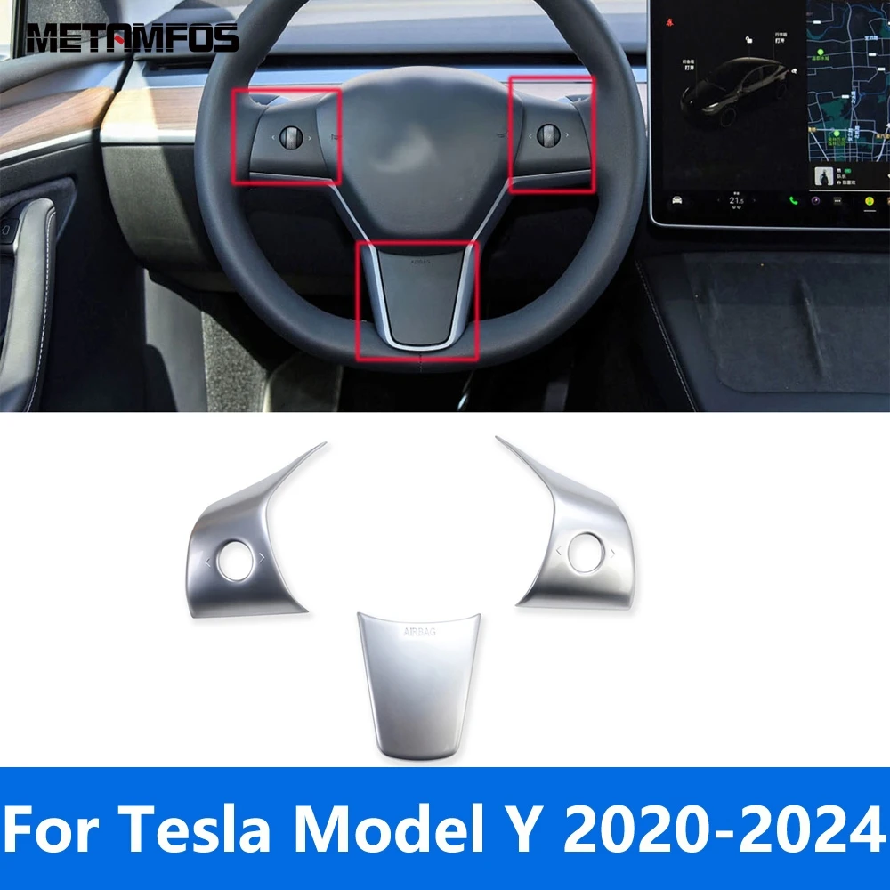 

Автомобильные аксессуары для Tesla Model Y 2020 2021 2022 2023 2024 из углеродного волокна интерьерная оплетка рулевого колеса отделка Блестки наклейка Рамка