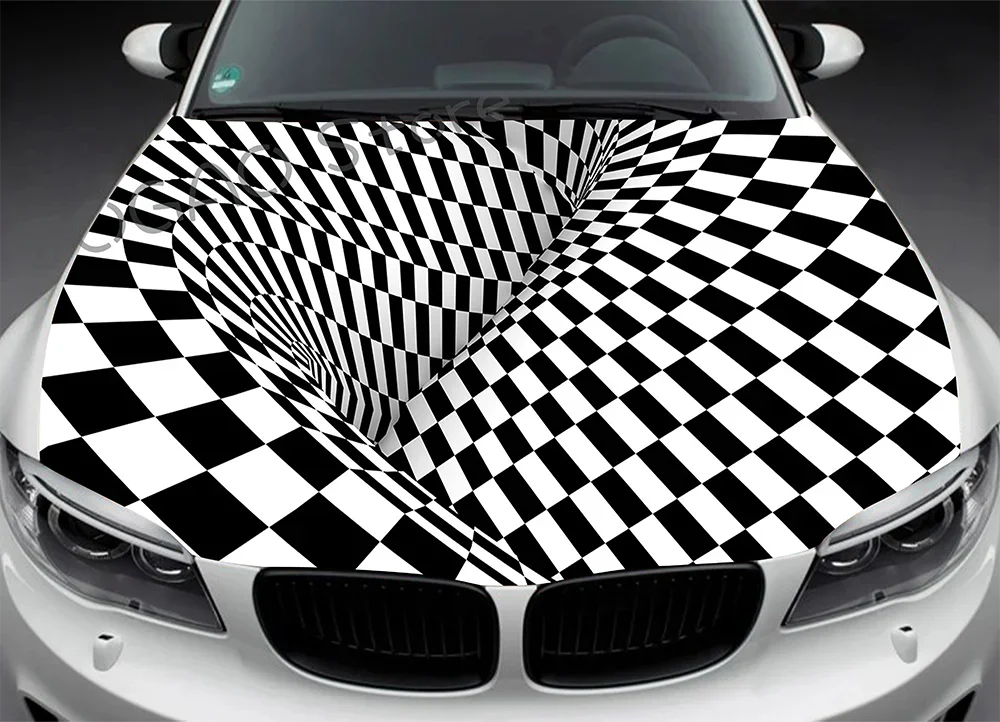 Car Hood Wrap Decal, Abstract Swirl, Spiral Pattern, Vinyl Sticker, Graphic Decal, Truck Decal, Truck Graphic, Bonnet Decal