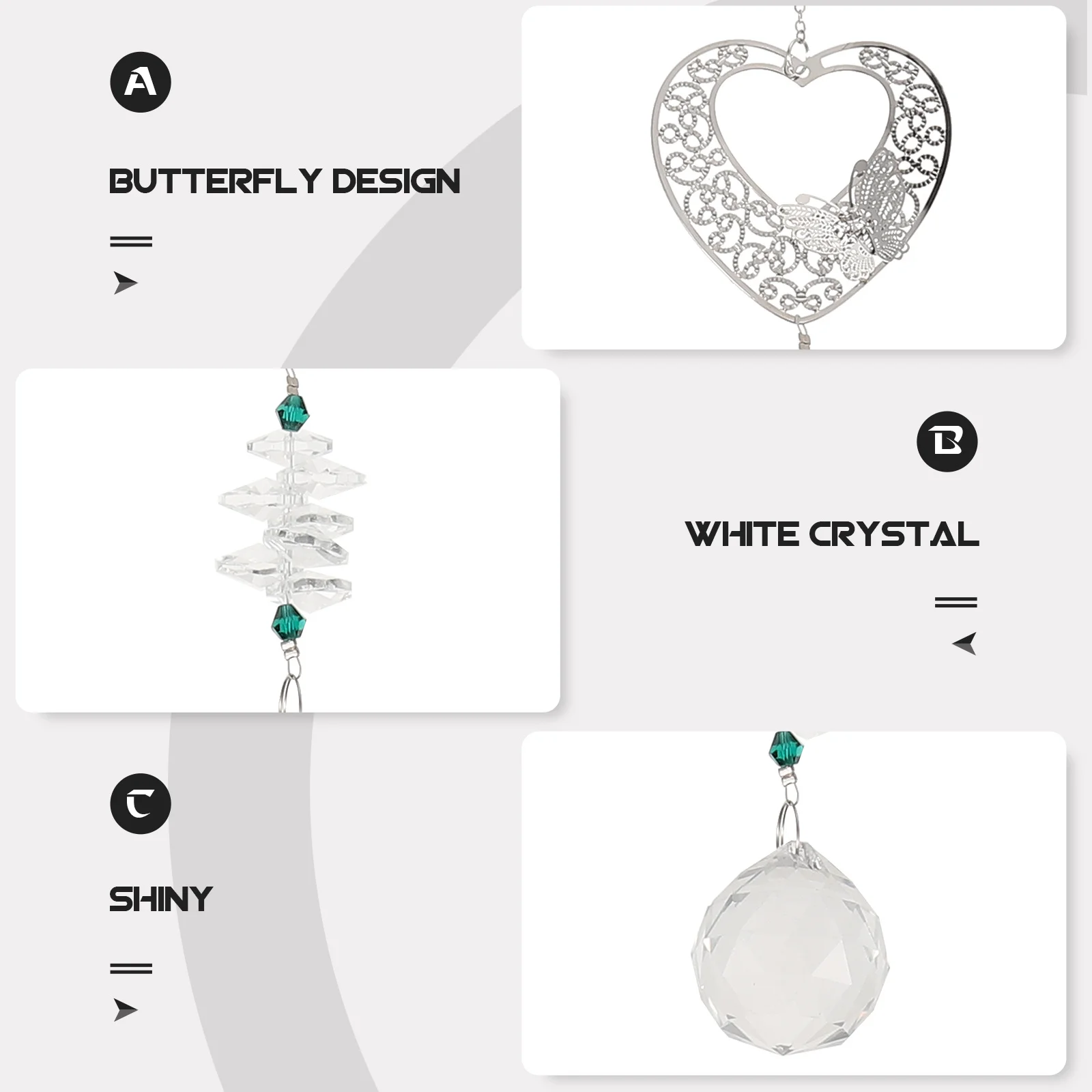 

1Pcs Heart Crystal Pendant Hanging Decor for Window Rainbow Maker Ornament Crystal Pendant Hanging Ornament