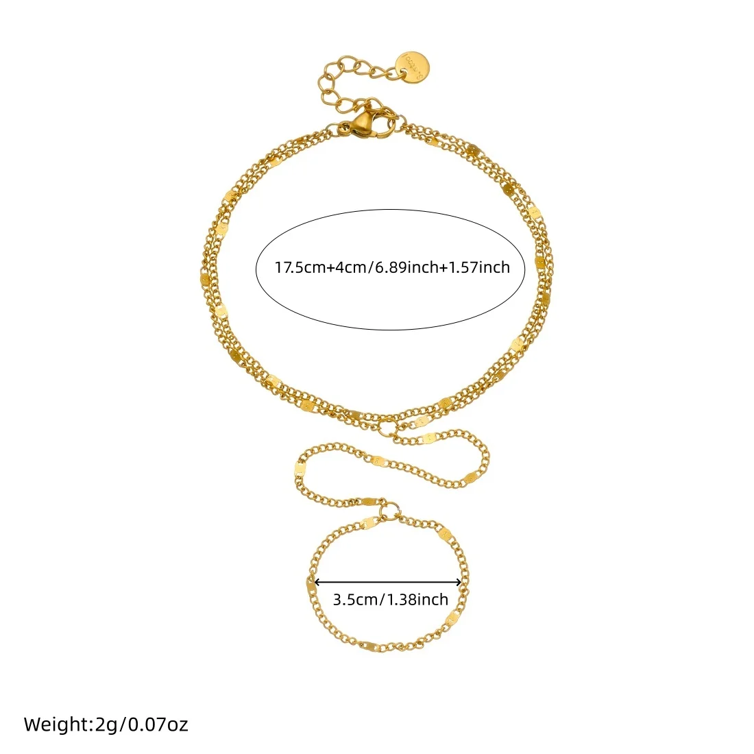 316L Stainless Steel Delicate Thin Chain Tassel Finger Ring Bracelet For Women Girl Fashion New Jewelry Gift Party Holiday