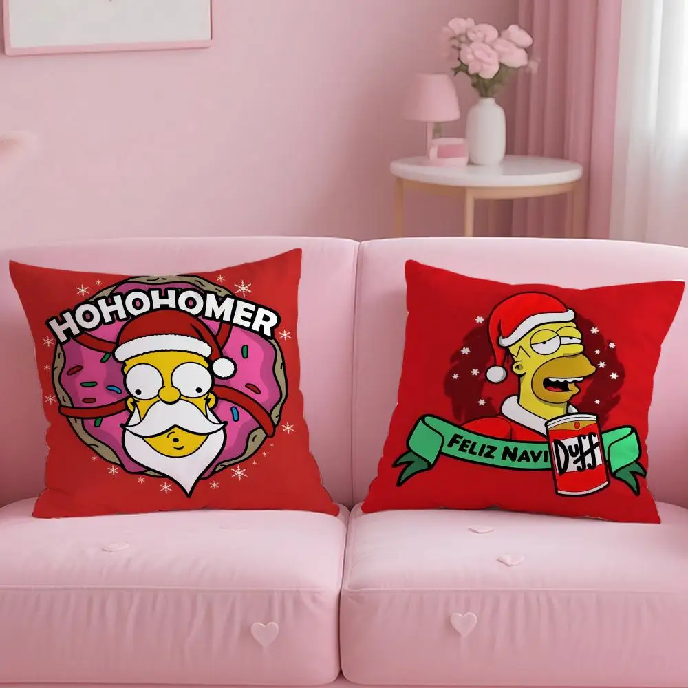 Classic Cartoon The Simpsons Cushion Cover Soft & Easy-Wash Pillow Case – Versatile for Couch, Bed, Travel and Office