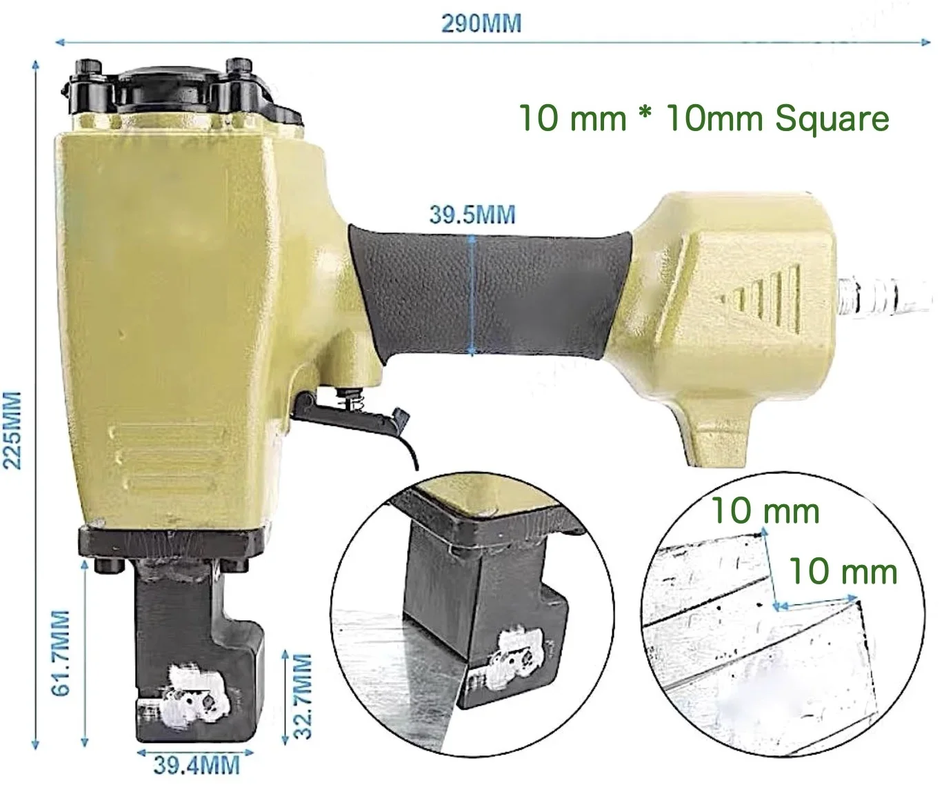 TY17N10C Pneumatic Corner Notcher 10mm * 10mm SQUARE KNOCKOUT NOTCH 90 Degree Angle Clean, Burr-free Corner Cuts.
