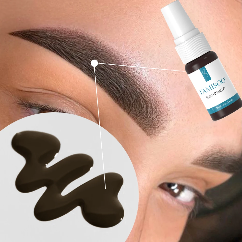 6 SZTUK Pigmentów do Makijażu Permanentnego 15ml 0.5OZ Farba do Microbladingu do Brwi Eyeliner Tatuażu Profesjonalne Materiały do Tatuażu