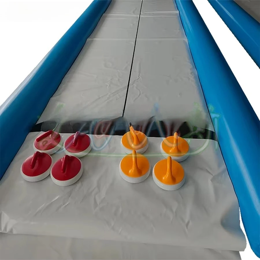 Picture 3: Indoor Sports Facilities, Easy to Build and Store, Inflatable Curling Mat with Curling Stone, PVC Inflatable Curling Mat