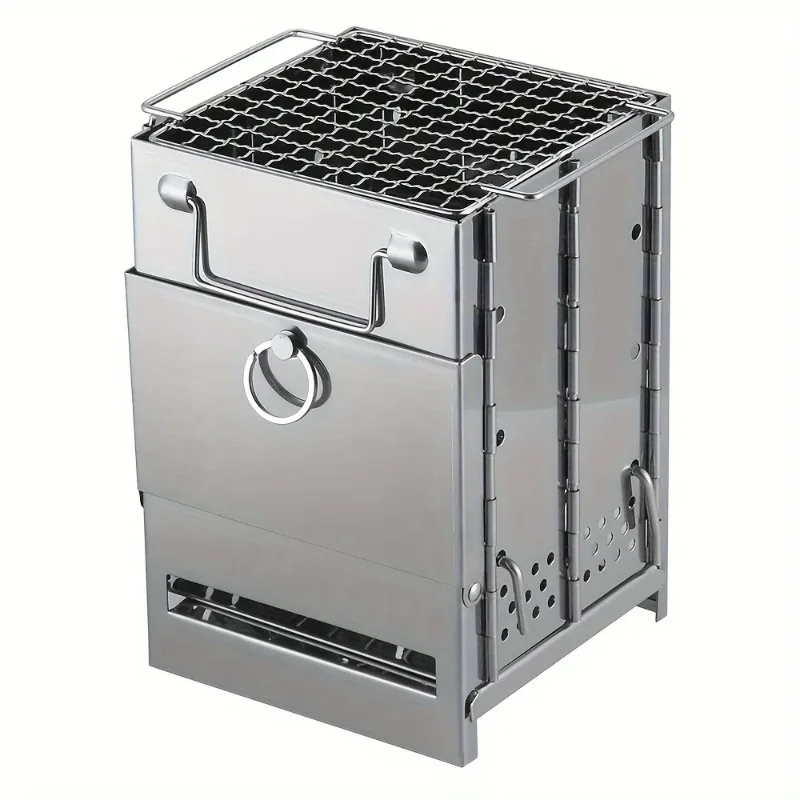 

Складная спасательная печь из нержавеющей стали, используемая для приготовления пищи, гриля, пикника и 1-складная походная печь.