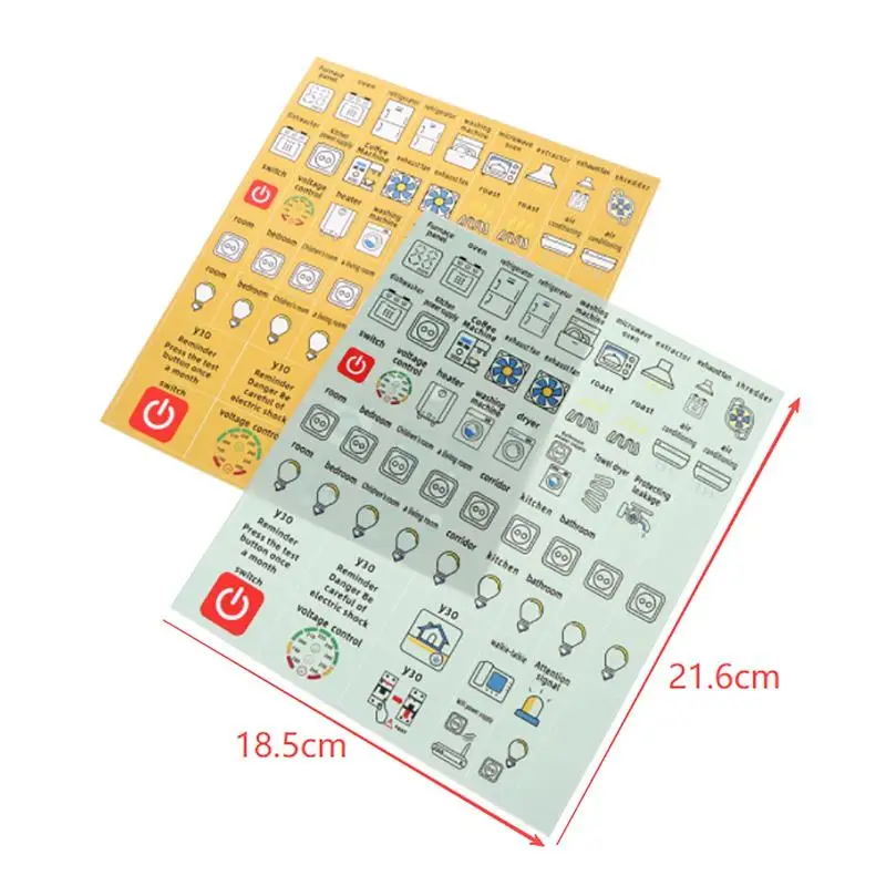 Waterproof Electric Box English Label Sticker for Circuit Breaker Durable and Fade Resistant Tag for Office Apartment Use