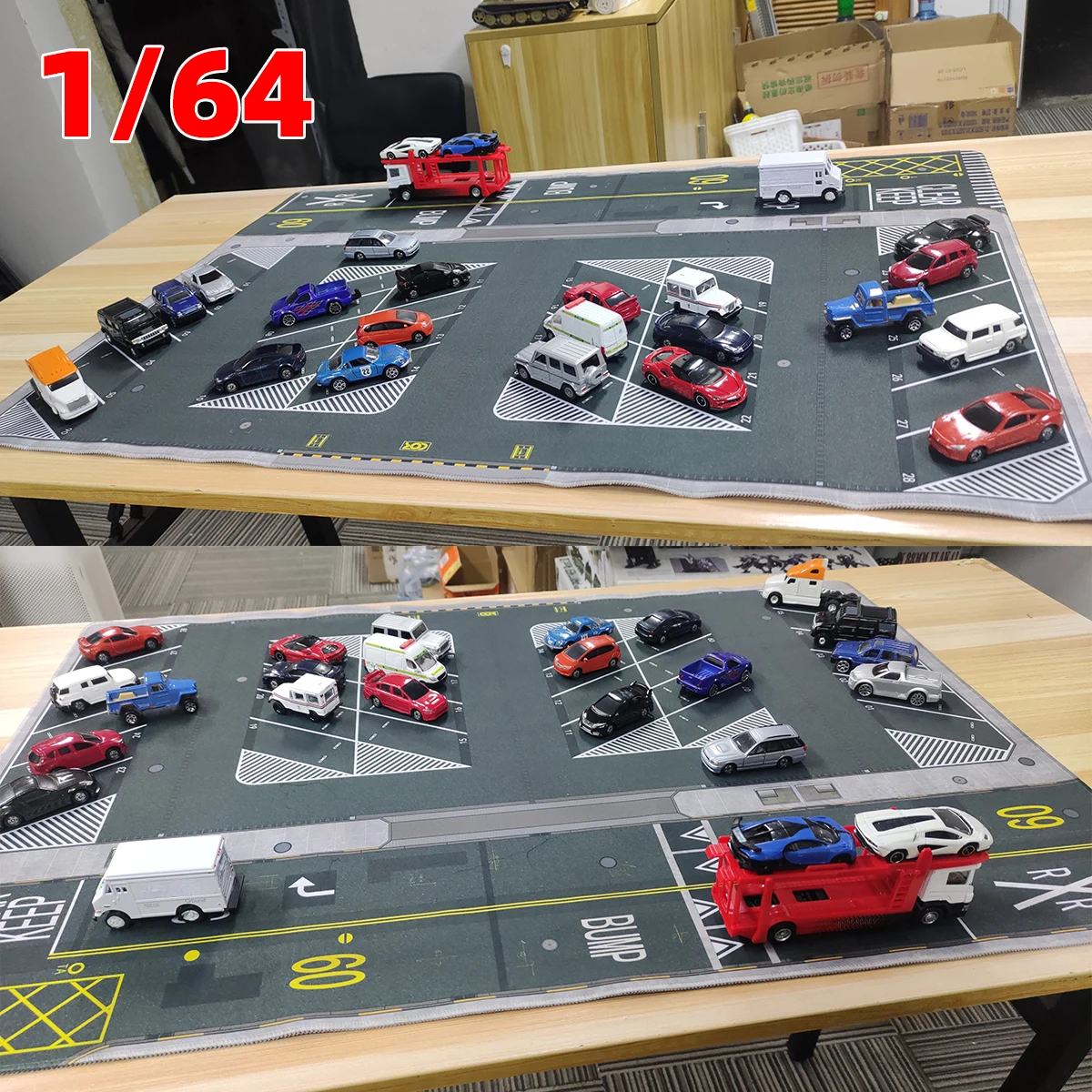 New York Parkplatz-Bodenmatte Automodell Sandtisch-Teile Maßstab 1/64 Ausstellungsständer Spielmatte – Detail 2