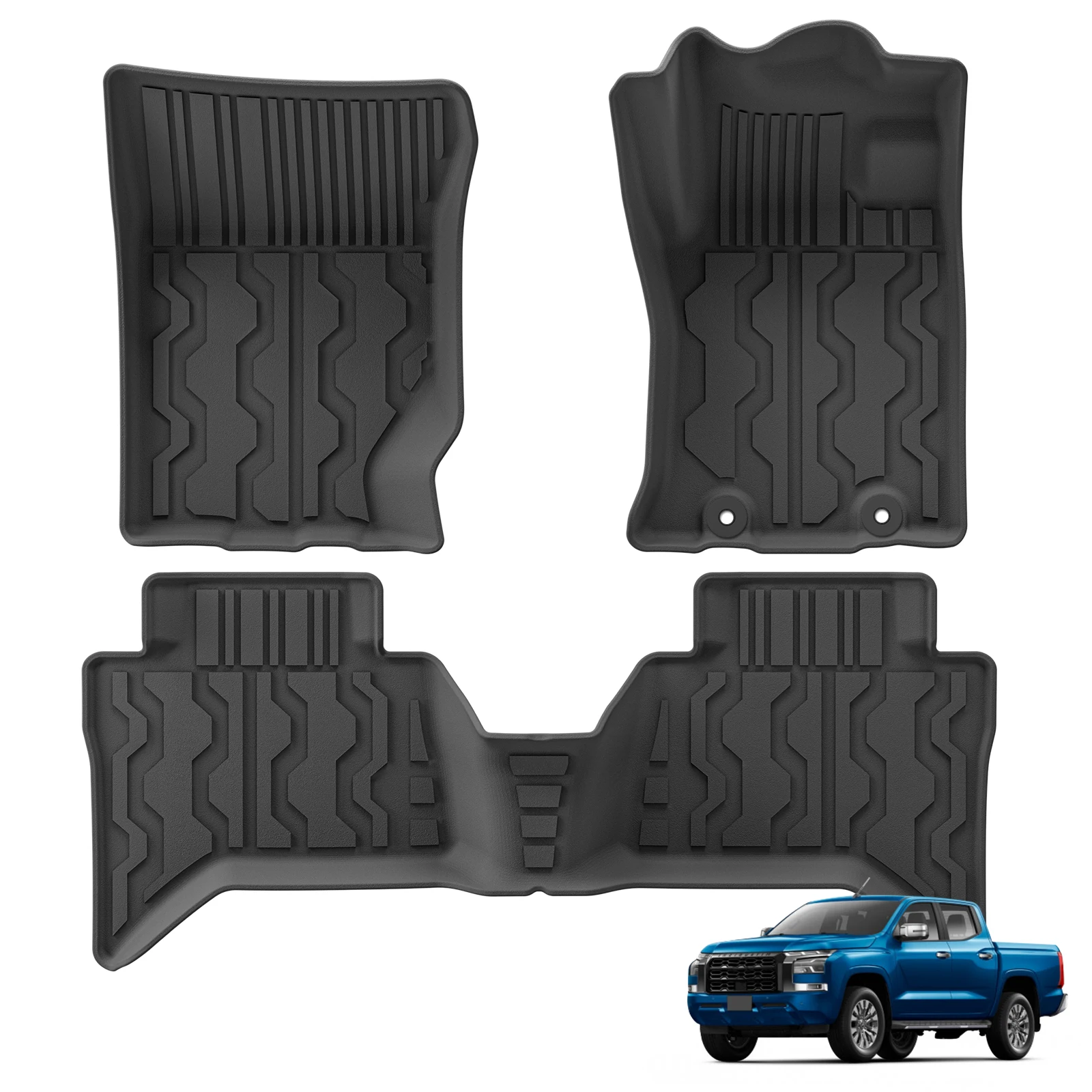 LUCKEASY Right Drive for Mitsubishi Triton Double Cab 2024-2026 Car All-weather Floor Mats Cargo Trunk Pad TPE Accessories view 6