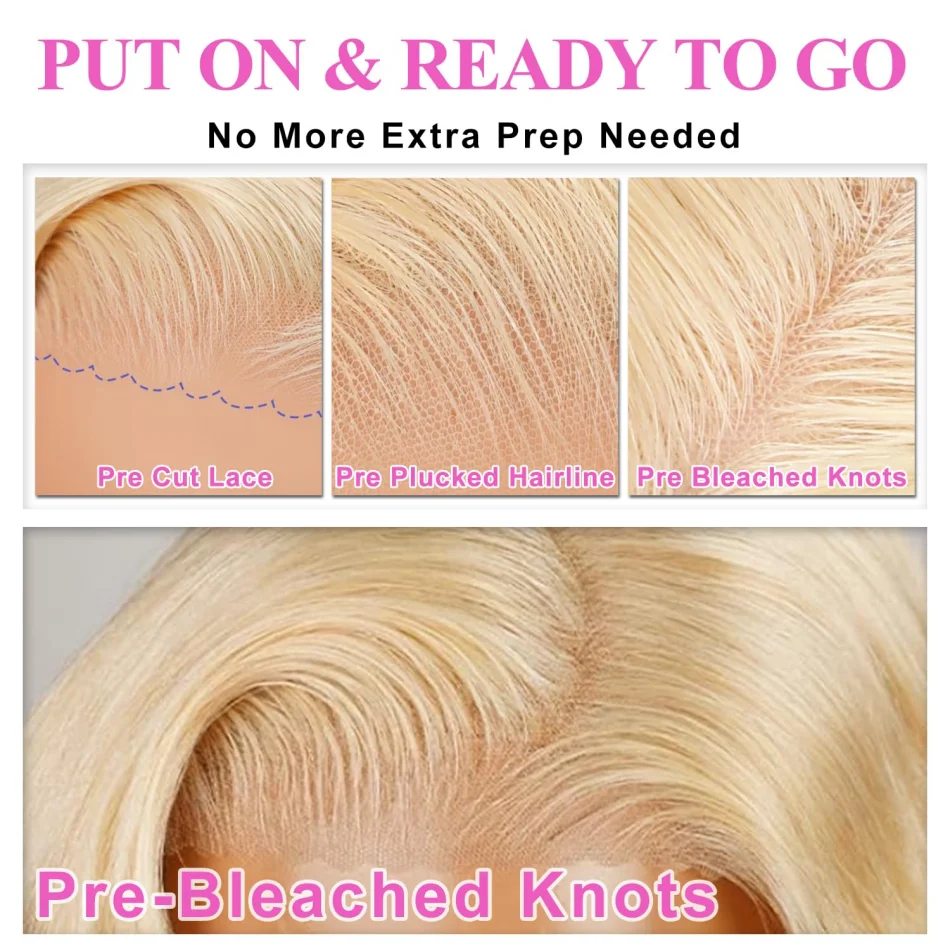 شقراء 613 Hd الدانتيل الباروكة الأمامية 13X6 مستقيم 4X4 شعر مستعار بدون صمغ شعر الإنسان جاهز للارتداء 30 40 بوصة 230 الكثافة البرازيلي قبل قطع