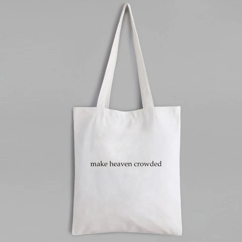 

Make Heaven Crowded Canvas Bag Christian Reusable Bag Religious Custom Bags with Logo Faith Tote Bags