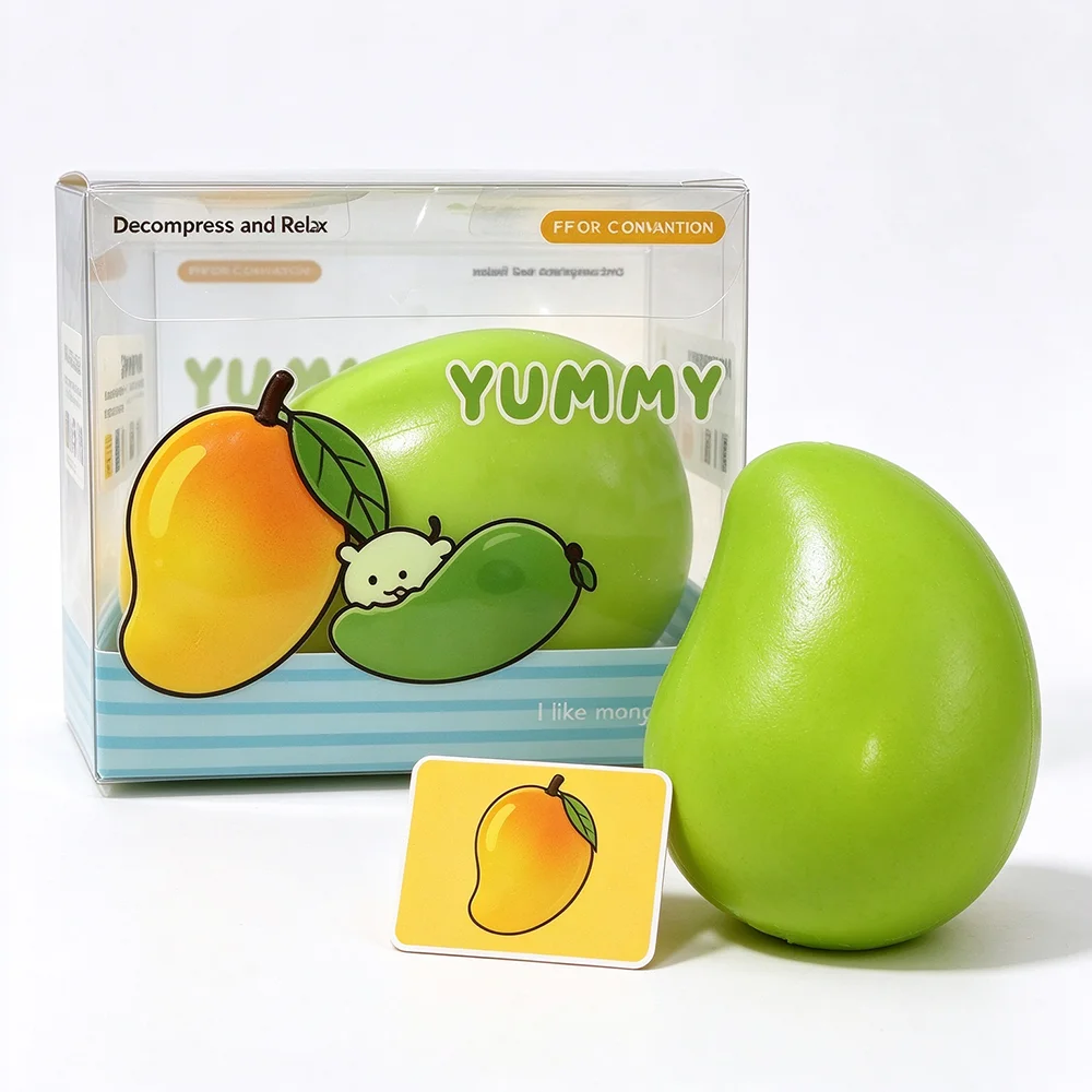 Magic Thermal Color Changing Mango Squishy Toy Stress Relief Sensory Fidget Toy Novelty Fruit Gift Box