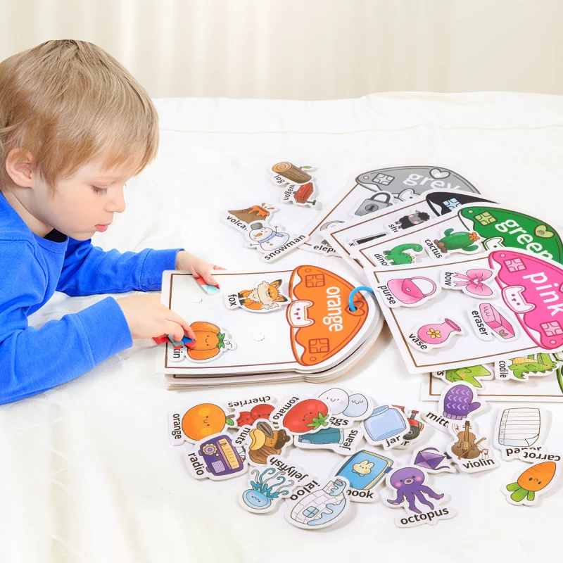 Cute Cartoon Children's Color Classification Stickers Book Early Education Montessori Puzzle Toy Birthday Gift for Kids