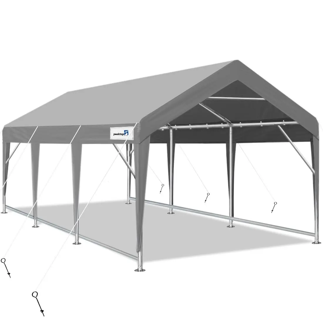 

12x20 ft Heavy Duty Carport, Portable Car Canopy, Garage Tent, Boat Shelter with Reinforced Triangular Beams and, Customized
