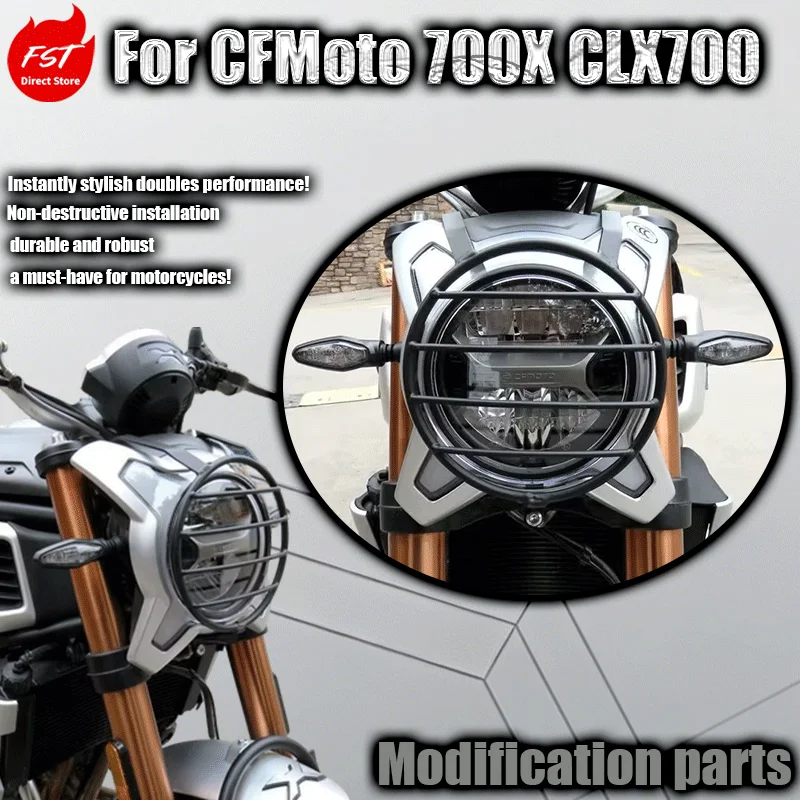 

For cFMoto 700X headlight protector, CLX700 headlight cover, anti-fall protection, retro-style protective net.