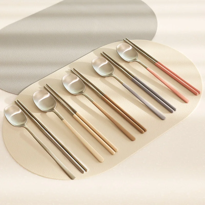 304 stainless steel portable tableware set chopsticks spoon outdoor Korean single tableware