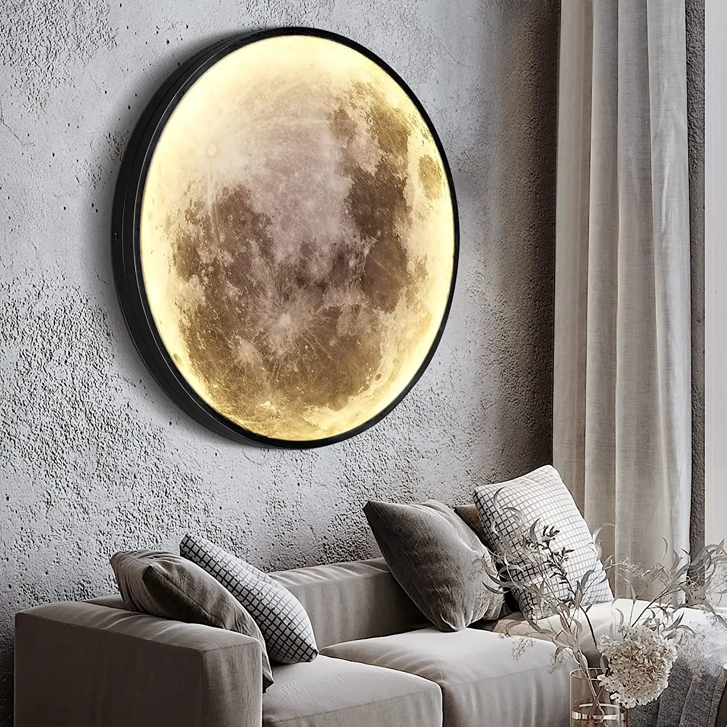 Modern LED Moon Wall Lamps Indoor Lighting For Bedroom Living Hall Room Home Decoration Minimalist Fixture Dimmable Lights