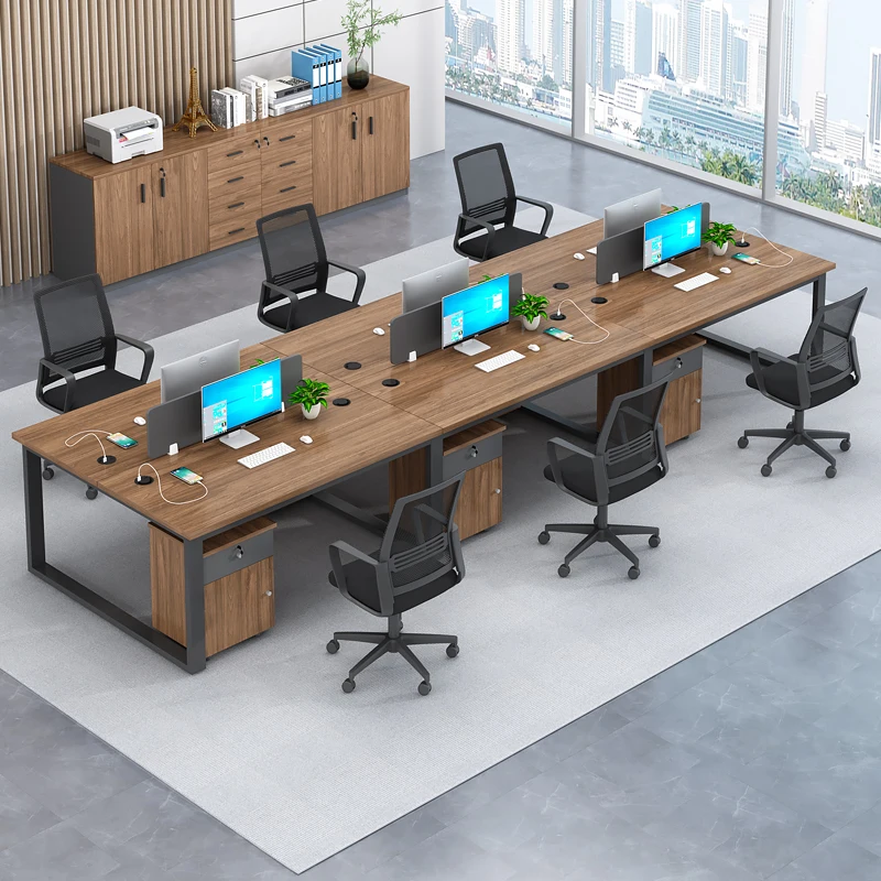 

Staff office desk and chair combination 4 people open modern office table 2/6 people e-commerce card