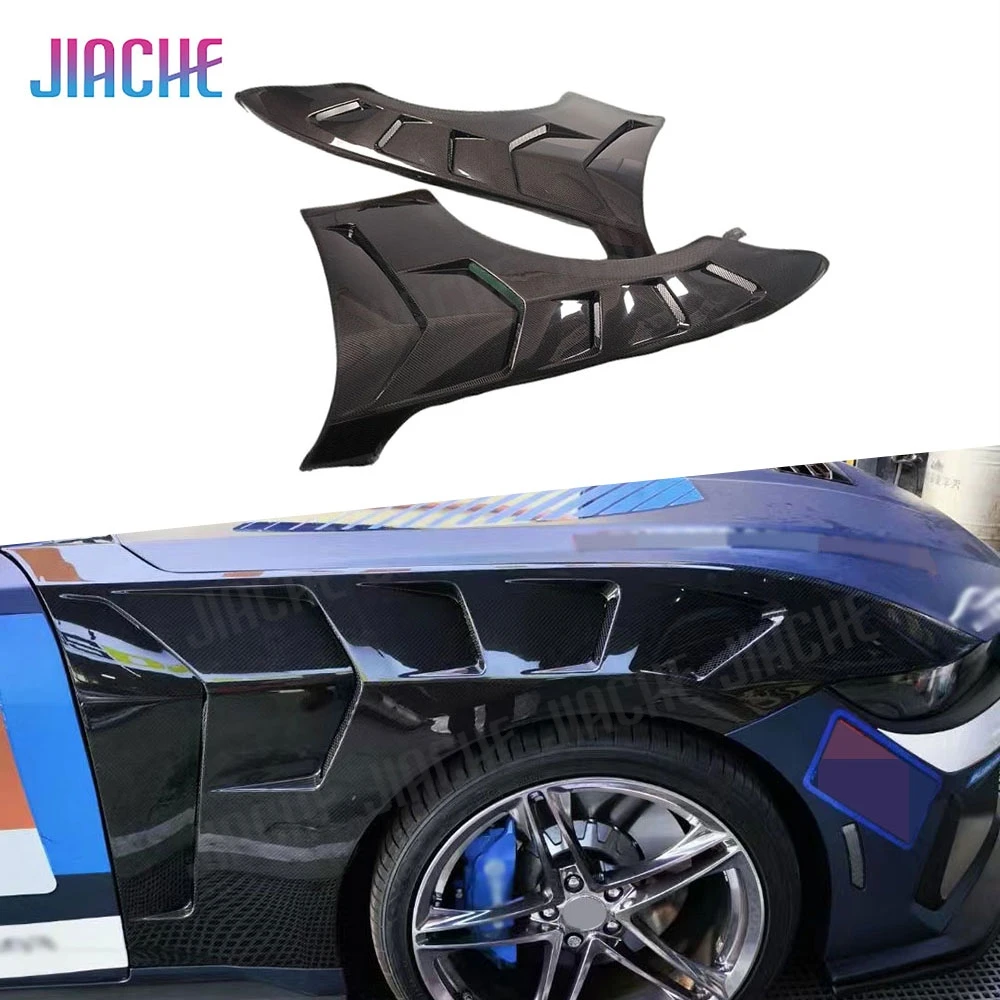 

Для Ford Mustang 2024+ сухое углеродное волокно, накладка на переднее крыло, вентиляционная накладка, автомобильный новый технический бампер, боковая защита, внешние аксессуары, хит продаж