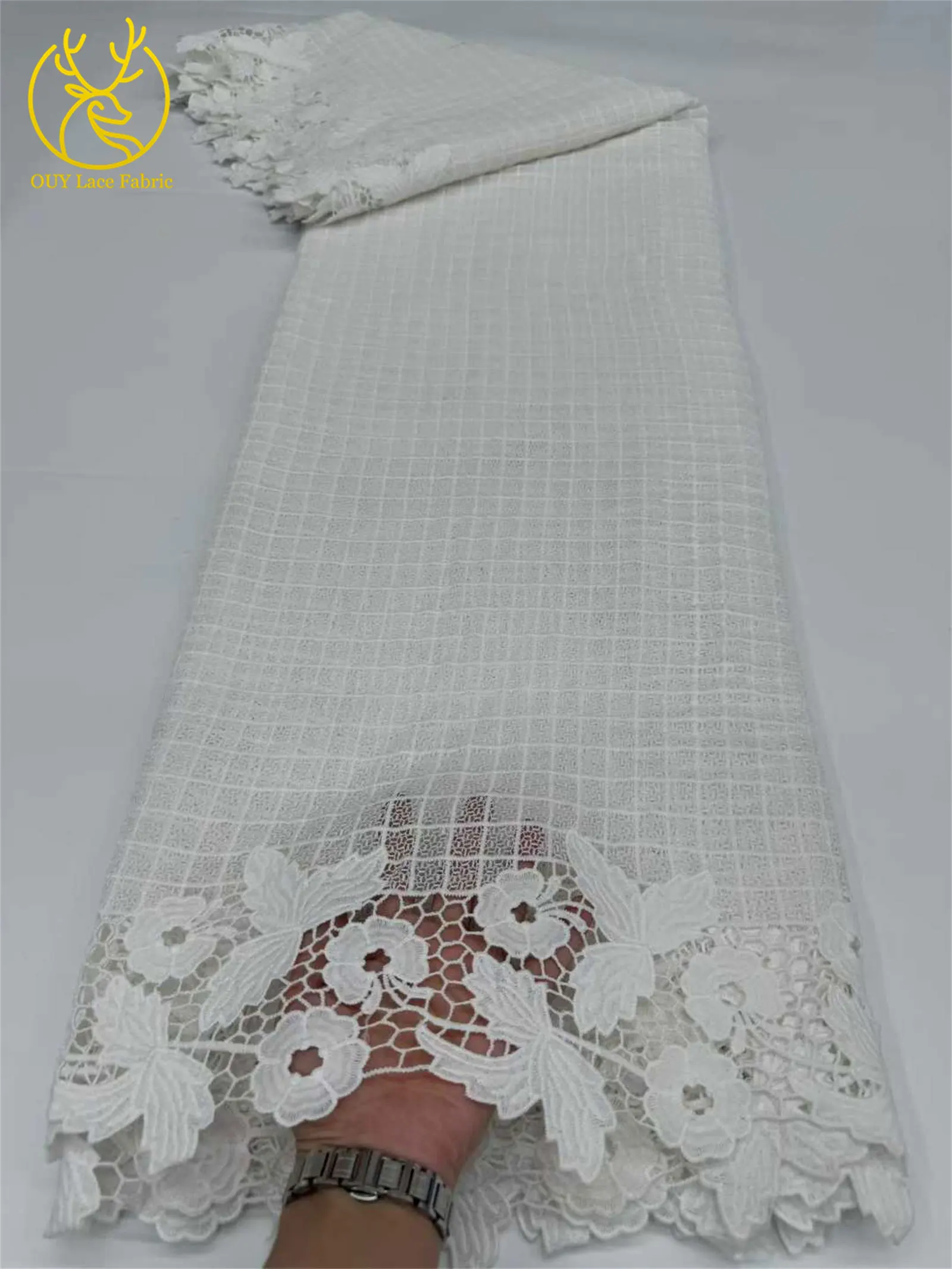 Afrykańska szwajcarska koronka haftowana, wysokiej jakości francuska nigeryjska koronka sznurkowa do sukienek na wesele i przyjęcia dla kobiet, 2025