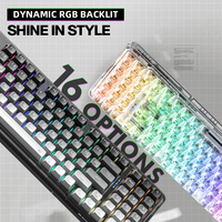 MACHENIKE K500F-B94W Tri Modes Mechanical Keyboard Gasket Mounted 2.4G Bluetooth Wireless Gaming Keyboard RGB Backlight F108